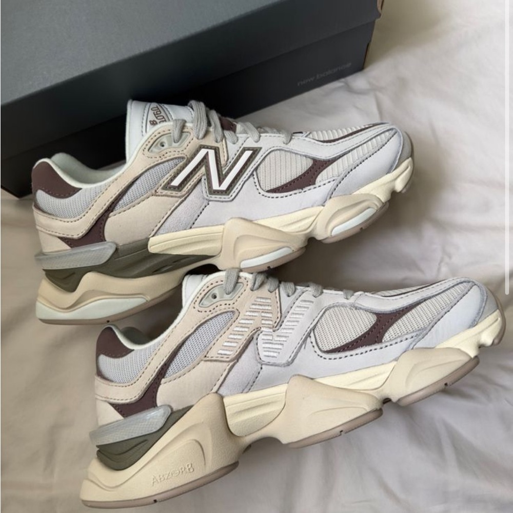 New Balance 9060 Gray and Cream Sneakers
